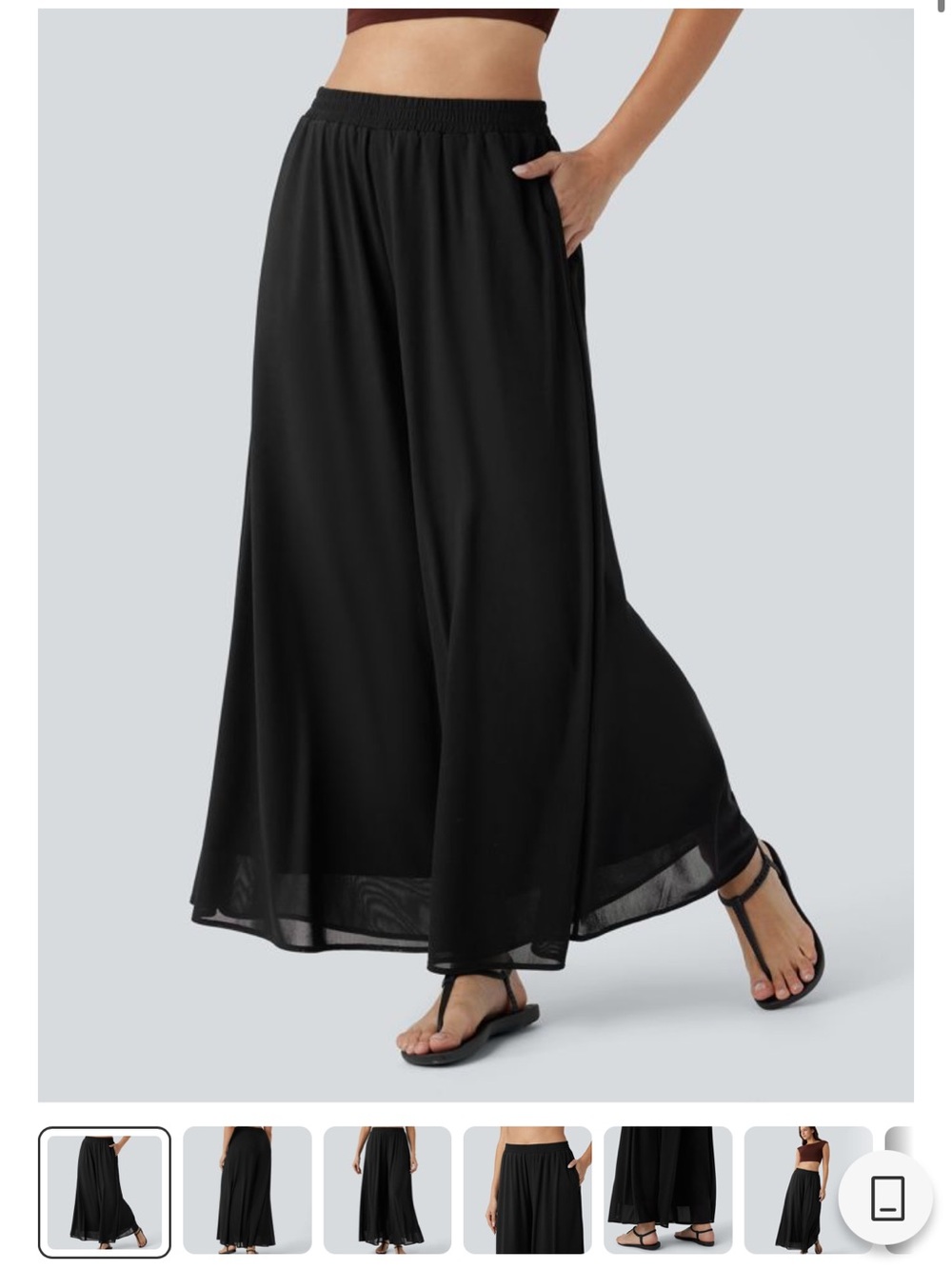 Halara - High Waisted Pocket Mesh Overlay
Wide Leg Casual Pants